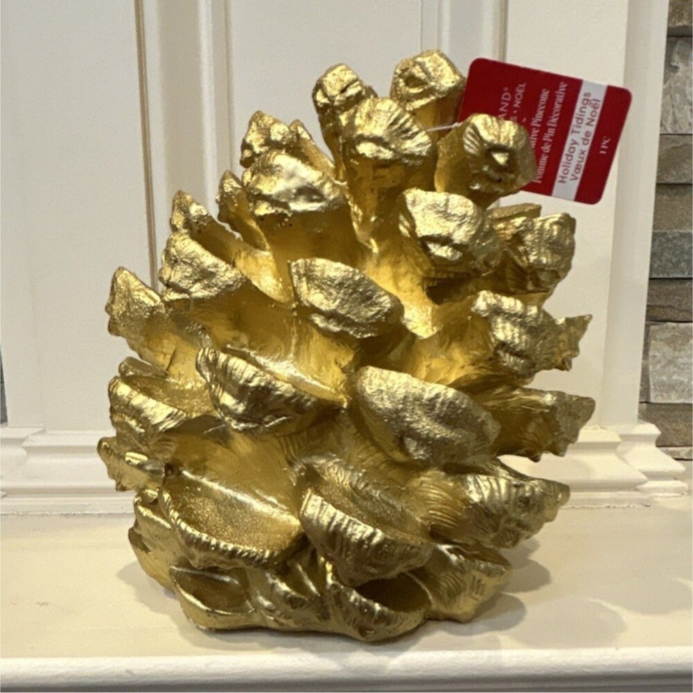 Ashland Holiday Tidings Gold Pinecone Metallic Centerpiece Christmas Decor